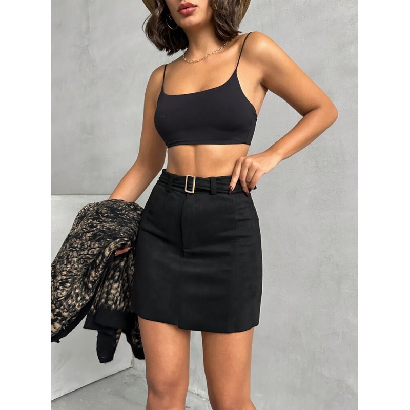 Kemer detaylı mini etek